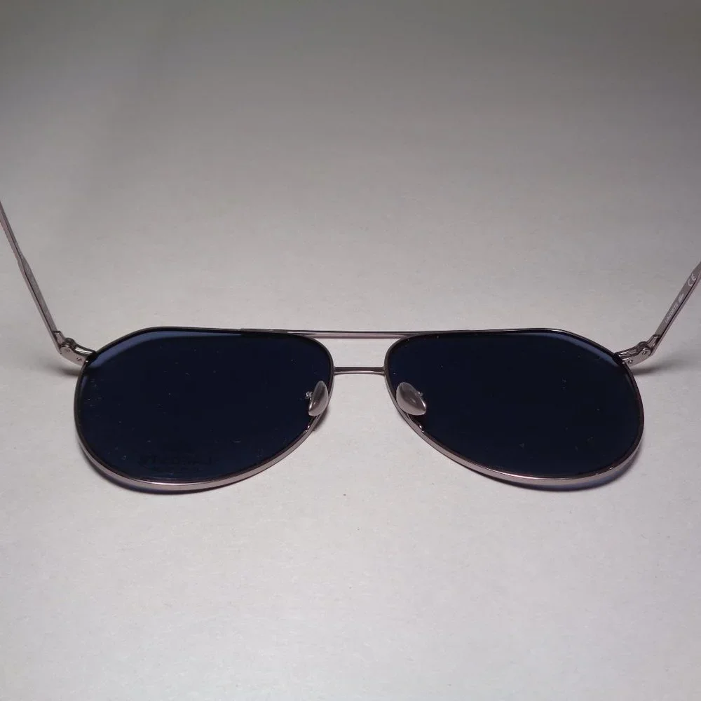 Lacoste L209S Silver Matte New Men's Aviator Sunglasses